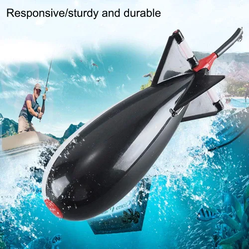 Vista 3 de Arinda Pesca Spomb forma de cohete Spod Alimentadores de pesca Float Bait Holder Tackle Tool Accesorios