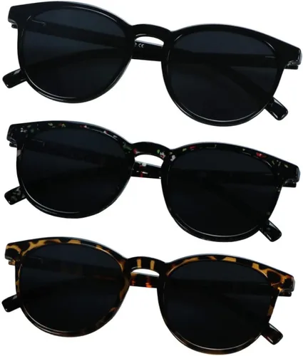 Vista 18 de YEIN 3 Pack Sunglasses for Men and Women, UV Protection Outdoor Glasses Vintage Square Full Frame