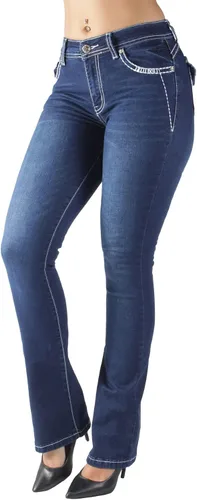 Vista 3 de The Sexy Flare Bootleg Ripped Premium Bootcut - Jeans para mujer, Blanco