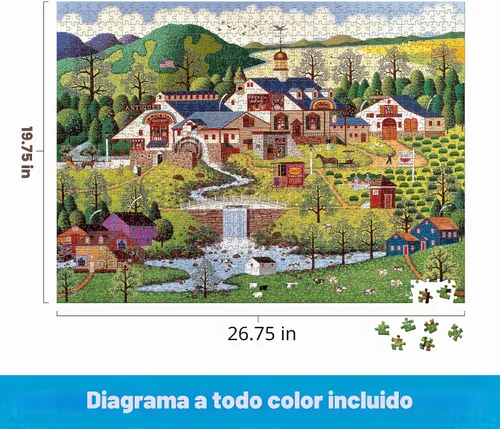 Vista 3 de Buffalo Games - Charles Wysocki Rainbow's End - Rompecabezas de 1000 piezas