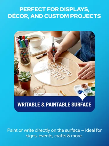 Vista 5 de Disco de acrílico transparente KastLite Círculo de plexiglás con grosor y diámetro personalizados Selección: 1/4" de grosor con diámetro