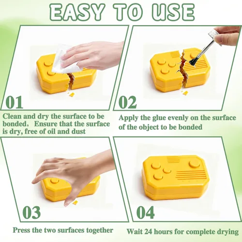Vista 4 de Pegamento de plástico, adhesivo de plástico de 4.1 fl oz con cepillo, pegamento transparente súper fuerte para PP, ABS, PVC, acrílico, miniaturas