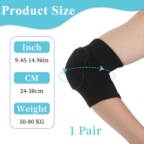 Vista 2 de 1 par de coderas, protector de codo de voleibol, protector de codo transpirable anticolisión, almohadillas de esponja para fitness, baloncesto