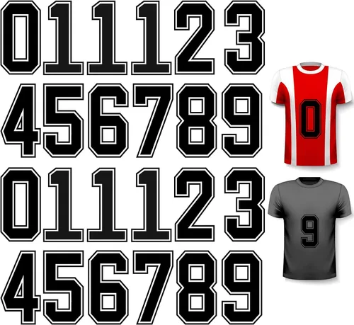 Vista 13 de WILLBOND 24 piezas de números para planchar, números de transferencia térmica de jersey del 0 al 9 para uniforme de equipo, camiseta de fútbol Blanco