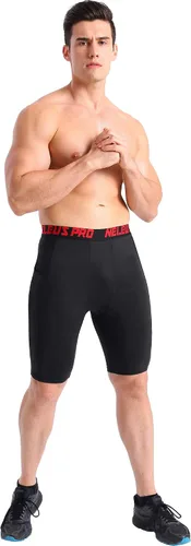 Vista 7 de NELEUS Paquete de 3 pantalones cortos de compresión para correr con bolsillos para hombre