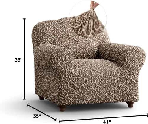 Vista 10 de PAULATO BY GA.I.CO. Funda para silla, funda para sillón, funda de tela de algodón, 1 pieza, protector de muebles elástico, elegante, colección 3D