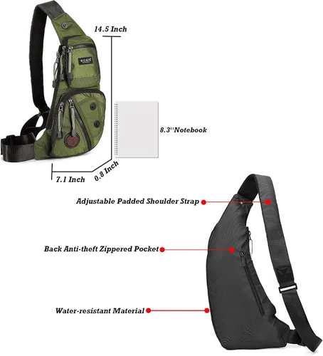 Vista 16 de Nicgid Sling Bag - Mochila bandolera para hombre), LYSB01NH075BJ-SPRTSEQIP