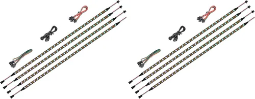 Vista 8 de BTF-LIGHTING WS2812B - Tira de luz IC para PC, 2 unidades, 19 pulgadas, direccionable individualmente para cabezales LED de 5 V y 3 pines para Asus