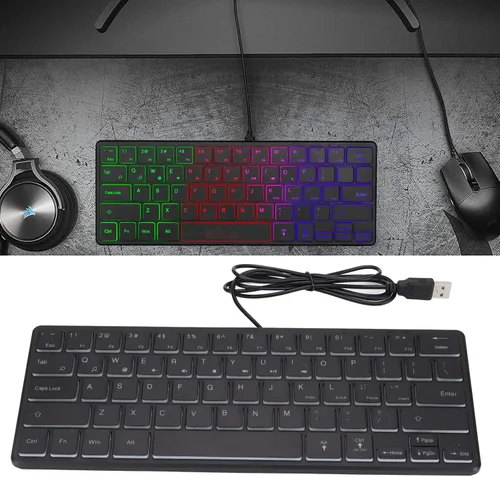 Vista 3 de Diyeeni Wired Gaming Keyboard, Abs Material, 3 Kinds of Backlight Effects, No Driver Required, Can Improve Work Efficiency.