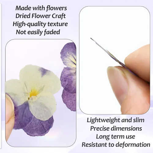 Vista 3 de 80PCS 10 Tipos de flores comestibles secas prensadas naturales secas flores