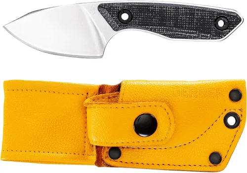 Vista 3 de Gerber Gear Stowe Cuchillo de bolsillo y funda - Hoja fija de 2.5" - Herramientas y equipo EDC - Micarta Compact everyday carry knife, includes