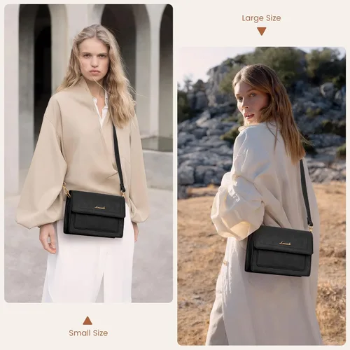 Vista 2 de LOVEVOOK Bolsos cruzados para mujer, bolso cruzado de cuero vintage, bolsos de hombro de diseño moderno para teléfono celular