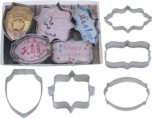 Vista 5 de R&M International Cortadores de galletas de estrella, tamaños surtidos, juego de 5 piezas en lata de regalo