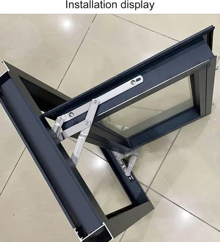 Vista 6 de Bisagras de ventana de acero inoxidable – Bisagras abatibles, permanencia de fricción, 0.118 in de grosor, ranura de 0.866 in, SUS304, 10 pulgadas