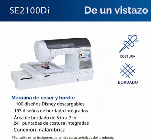 Vista 2 de Brother SE2100Di Disney Máquina de coser y bordar