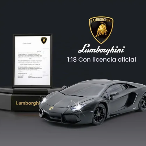 Vista 6 de Lamborghini - Coche de control remoto con licencia para niños, negro mate