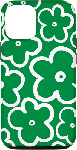Vista 4 de Funda para iPhone 12 Pro Max con diseño de flores silvestres grandes, color verde y blanco