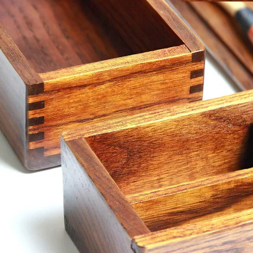 Vista 7 de AOOSY Caja Bento de madera, loncheras, contenedores de almuerzo de madera cuadrados naturales tradicionales japoneses para mujeres y hombres adultos