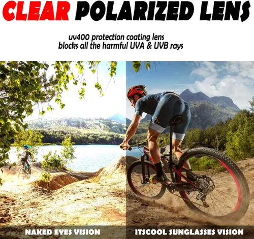 Vista 6 de ITSCOOL Gafas de sol deportivas polarizadas para hombres y mujeres, ligeras, para sóftbol, béisbol, pickleball, ciclismo, protección UV