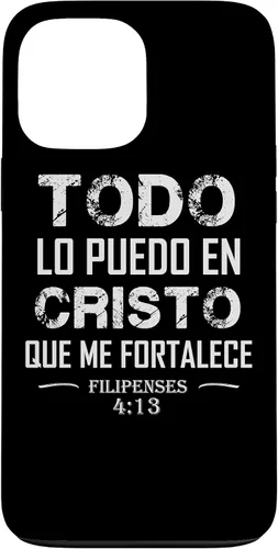 Vista 24 de Filipenses - Carcasa para iPhone 17 con texto en inglés "Todo Lo Puedo En Cristo