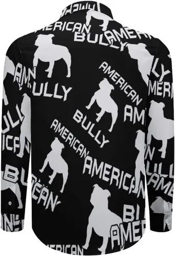 Vista 4 de American Bully Dog Men's Long Sleeve Shirt Regular Fit Button Down Shirts Funny Prints Top
