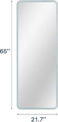 Vista 3 de H&A Espejo LED de longitud completa para pared, espejos de baño de alta calidad para tocador con luces y función antiniebla, control táctil vertical