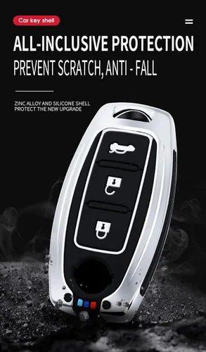 Vista 6 de SANRILY Funda luminosa de 3 botones para llavero Nissan Infiniti X-Trail Rogue Altima Quest Pathfinder Sentra Patrol CIMA Fuga Armada Teana Murano