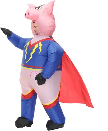 Vista 4 de RHYTHMARTS Inflatable Pig Costume Adult Blow up Pig Costumes Fancy Dress for Adult Halloween Christmas
