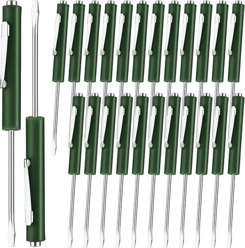 Vista 18 de Honoson 10 Piezas de Destornillador de Bolsillo Mini con Parte Superior y Clips de Bolsillo Magnéticos, Destornillador Pequeño Ranurado con Cabeza