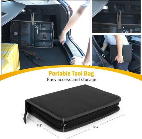 Vista 8 de GOOACC - Juego de 19 herramientas para desmontar e instalar molduras, tapizado plástico automotriz, panel de puerta, audio; con bolsa de Negro