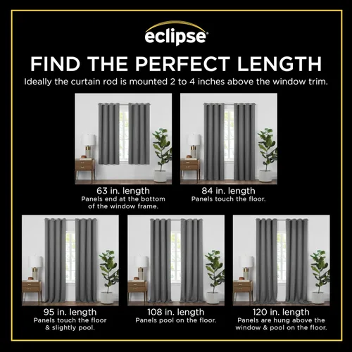 Vista 9 de Eclipse Dutchess Botanical - Cortinas 100% opacas con ojales, cortinas de ventana con aislamiento térmico para sala de estar, dormitorio o sala
