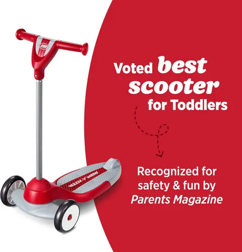 Vista 6 de Radio Flyer, Mi primer escúter Extra Wide Base for Balance, 2 Front Wheels for Added Stability, Easy to Use Foot Brake, (Amazon Exclusive)