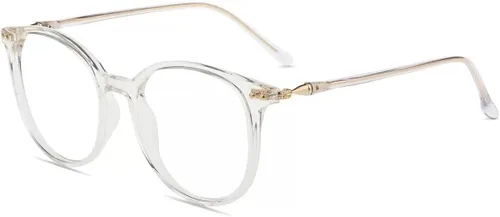 Vista 9 de Firmoo - Lentes de bloqueo de luz azul de gran tamaño, antideslumbramiento, antirreflejos, unisex, redondos, lentes para computadora, Negro, L