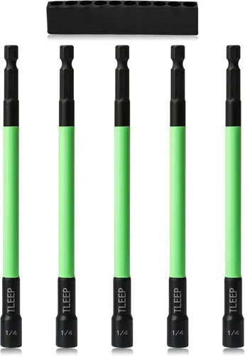 Vista 13 de Juego de tuercas de impacto de 150 mm con 1/4" 5/16" 3/8" de potencia magnética, juego de brocas de taladro hexagonal para llave de impacto, juego