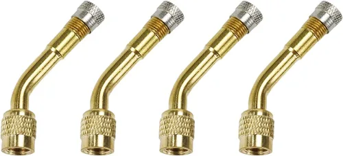 Vista 6 de Modengzhe 4 piezas de extensores de vástago de válvula de neumático de 90 grados H62, adaptadores de extensión de válvula de latón para neumáticos