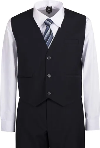Vista 2 de Lito Husky - Traje clásico de 6 piezas con 2 botones y corbata para el cuello y bolsillo cuadrado