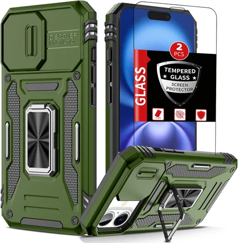 Vista 50 de Funda para iPhone 12 Pro Max con 2 protectores de pantalla, cubierta deslizante integrada para cámara para 12Pro Max, funda para teléfono