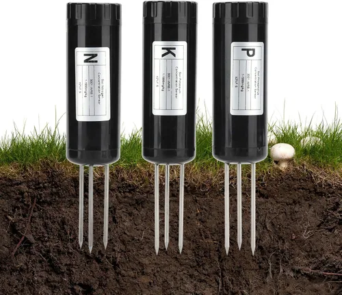 Vista 4 de Medidor de sensor de suelo, sensor de medidor NPK, probador de suelo, detector inteligente de fertilizantes de nutrientes, probador de suelo, kit
