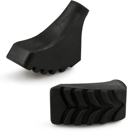 Vista 2 de Black Rubber Diamonds - Protectores de punta de repuesto para bastón de trekking – Se adapta a la mayoría de bastones de senderismo estándar