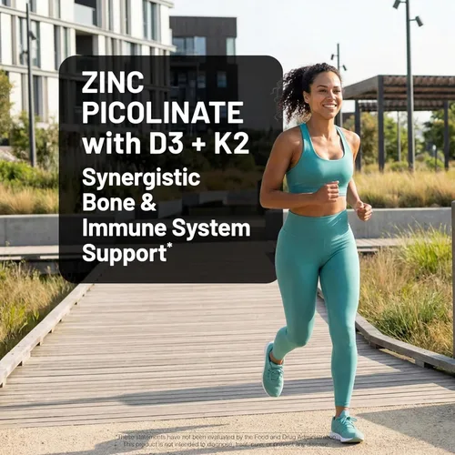 Vista 2 de NatureWise Picolinato de zinc con D3 + K2 - Suplementos de zinc para hombres y mujeres + vitamina D3 K2 - Apoya la salud inmunológica y ósea* - Sin