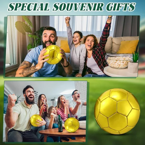 Vista 6 de WinnerWhy Balón de fútbol dorado con autógrafo, tamaño oficial, mini trofeo de fútbol, fútbol dorado personalizado con bomba de aire para trofeos