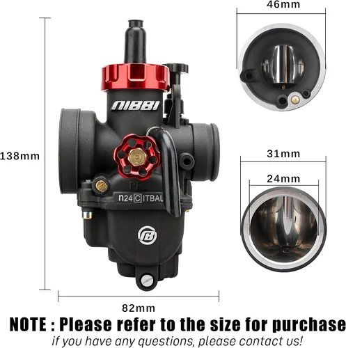 Vista 2 de NIBBI Carburador PE24mm 140cc-150cc de Repuesto de Alto Rendimiento con Jets de Carburador, Compatible con 140cc-150cc YAMAHA Honda Apollo SSR TTR