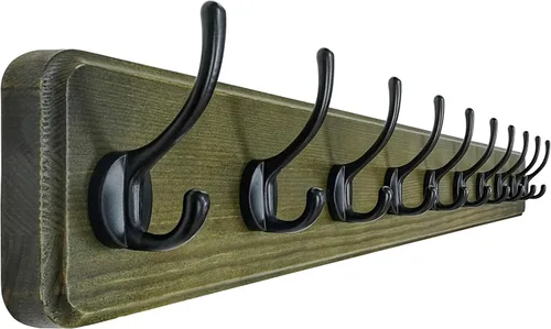 Vista 36 de Dseap Perchero de Pared: Moderno, Patentado, Resistente, 17.4" de Largo, Riel Colgador de Madera con 5 Ganchos Dobles para Abrigos de Invierno, Negro