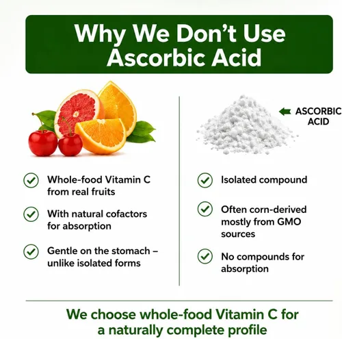 Vista 10 de Vitamina C natural de cereza de acerola orgánica, alta absorción, con bioflavonoides de ajo, jengibre y cítricos, refuerzo del sistema inmunológico