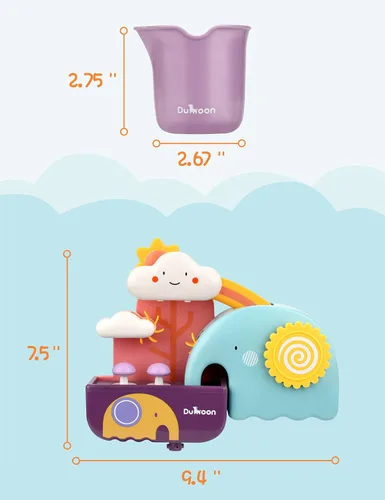 Vista 3 de TI-TOO Juguetes de baño para bebé, divertido juguete educativo de física simple para bañera de agua, juguetes divertidos para chapotear para niños