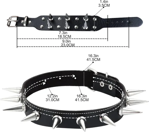 Vista 3 de Sanfenly Conjunto de joyería gótica para mujeres y hombres Cool Punk negro PU cuero remache tachonado gótico gargantilla collar collar pulseras