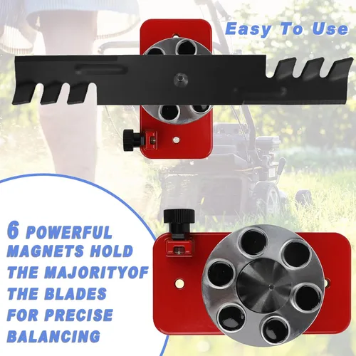 Vista 4 de Cortacésped Blade Balancer Soporte de pared magnético Reemplazar 339075B 42-047 (rojo)
