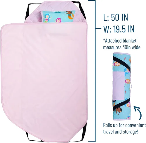 Vista 9 de Wildkin Mochila para niños de 12 pulgadas con alfombra de siesta moderna (sirenas)