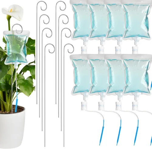 Vista 7 de Norme Juego de 6 piezas de riego por goteo para plantas, bolsa de agua de goteo de 500 ml (16.9 fl oz), regador de plantas con estacas de varilla