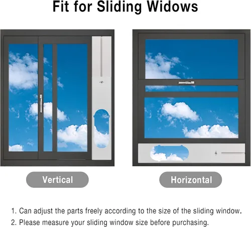 Vista 4 de HOXHA Kit de ventilación de ventana de aire acondicionado, kit universal de ventana ajustable con manguera de escape de 5.9 pulgadas de diámetro